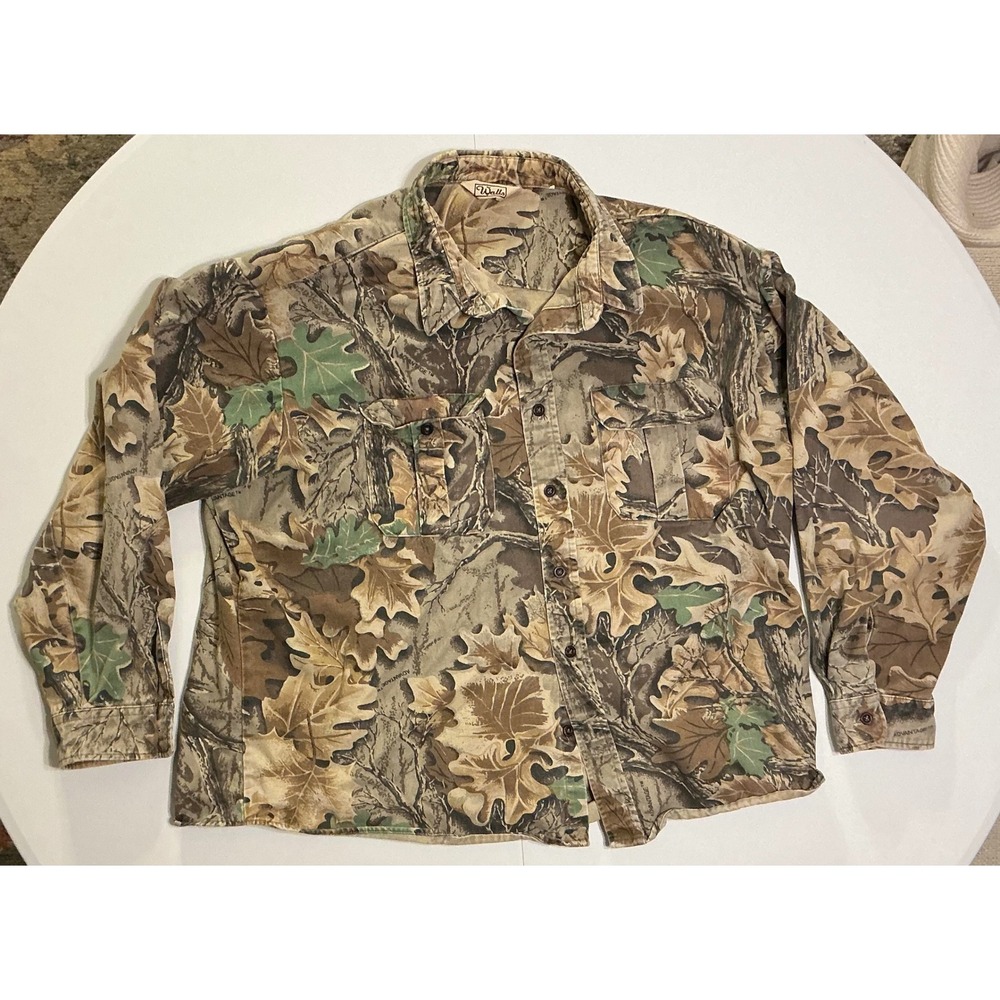 VTG Walls Advantage Timber Camo Button Down Shirt Mens XL Long Sleeve Hunting